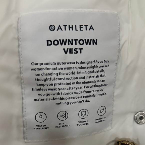 Athleta Cream Puffer Vest LARGE - Picture 10 of 11